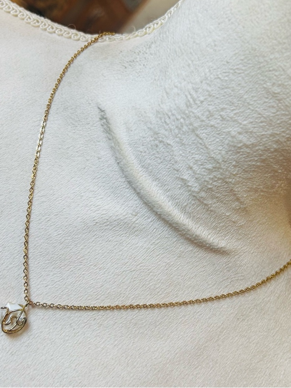 Handcrafted wire cage opal chip pendant on chain necklace